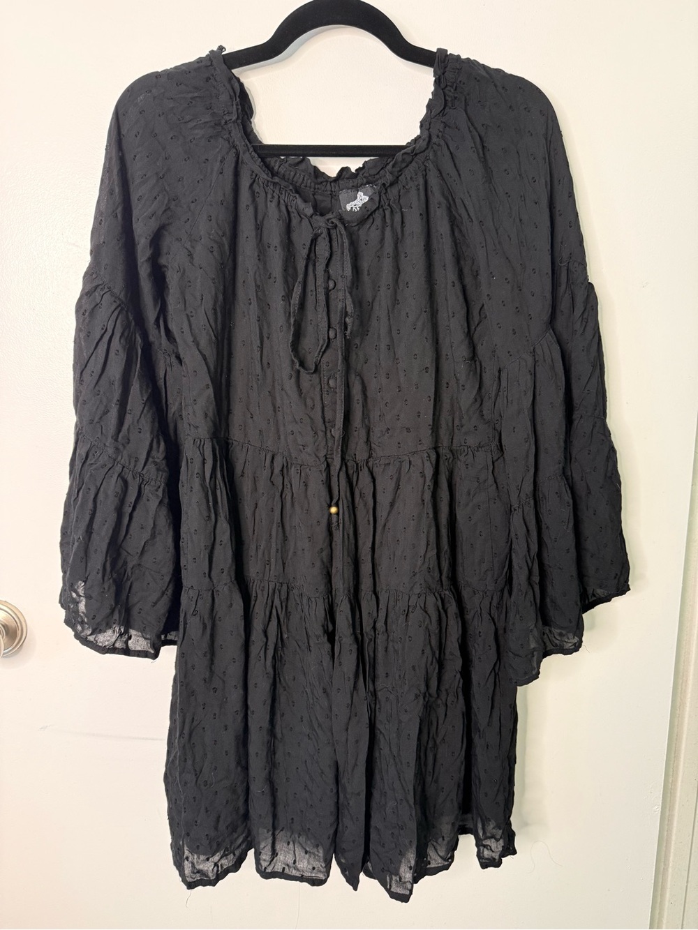 Angie Black Boho Bohemian Tunic Dress Festival Coastal Whimsigoth Versatile
